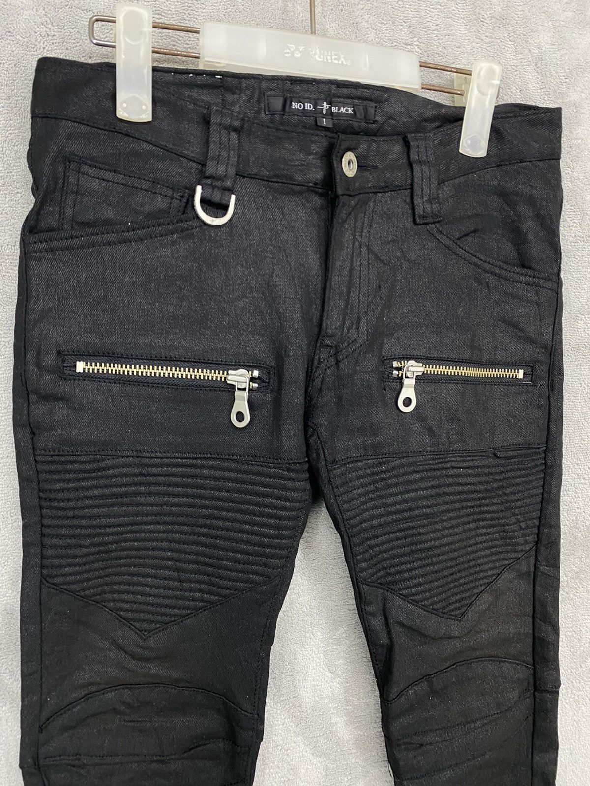 NO ID VINTAGE PUNK 1990s NO ID BLACK WAXED ZIPPER PUNK STYLE🔥 Size US 29 - 4 Thumbnail