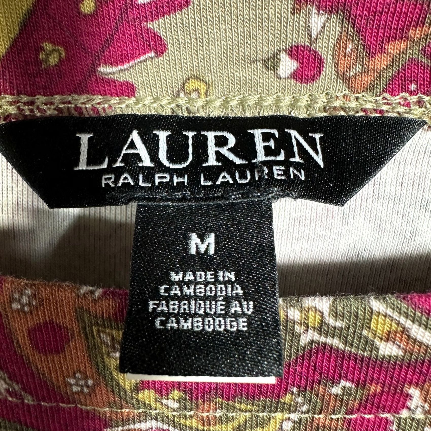 Ralph Lauren Ralph Lauren Black Label Knit Top Womens Medium Stretch Cotton 3/4 Cuffed Sleeve Boat Neck Multicolor Paisley Knit Pullover Shirt M Womens Size M / US 6-8 / IT 42-44 - 5 Thumbnail