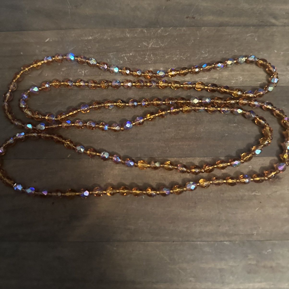 Vintage Vintage Amber Aurora Borealis Crystal bead necklace Size ONE SIZE - 2 Thumbnail
