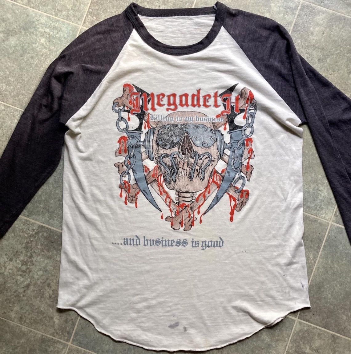 Vintage Vintage Rare 1985 Megadeth Last Rites Raglan Size US M / EU 48-50 / 2 - 1 Thumbnail