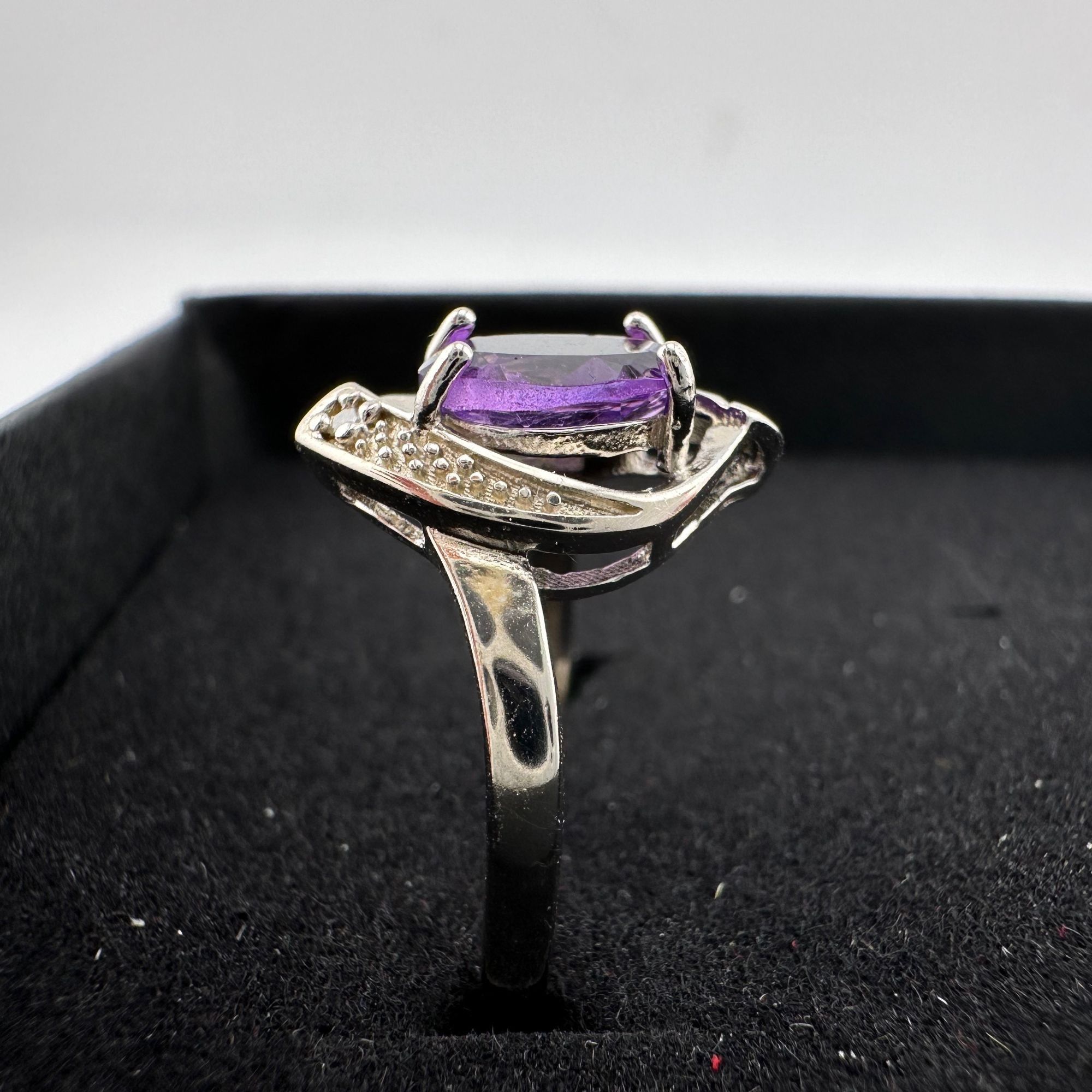 Other 1.11 Carat Amethyst Ring with Diamond Accent - Sterling Silv Size ONE SIZE - 13 Thumbnail