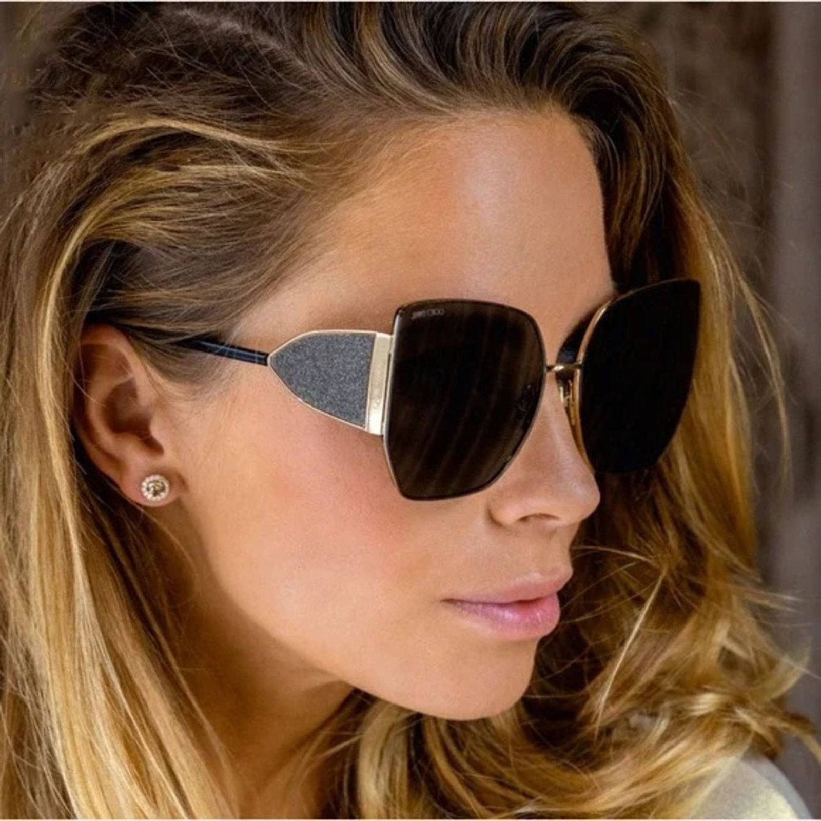 Jimmy Choo NEW JIMMY CHOO River/S 2M2 Black Oversized Women Sunglasses Size ONE SIZE - 1 Thumbnail