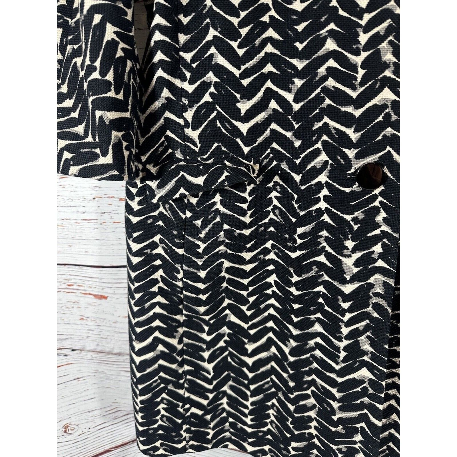 Talbots Talbots Dress Coat Overcoat Black & White Abstract Herringbo Size XL / US 12-14 / IT 48-50 - 7 Thumbnail