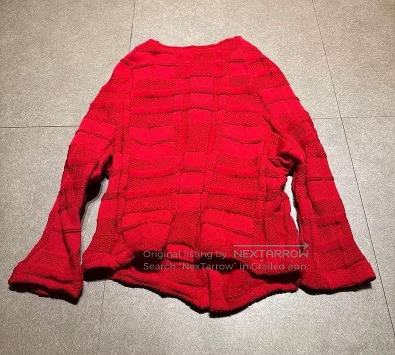 Yohji Yamamoto Yohji Yamamoto Red Plaid Pleated Knit Cardigan shirt Size XS / US 0-2 / IT 36-38 - 7 Thumbnail