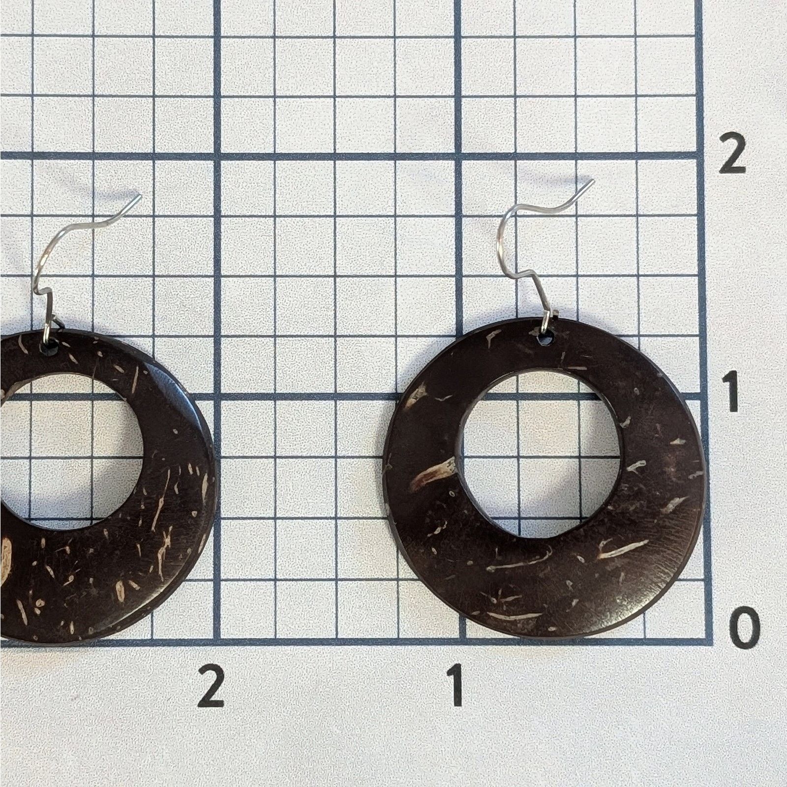Other VTG Boho 1980s Earth-Tones Wood Open Disc Dangle Earrings Size ONE SIZE - 6 Thumbnail