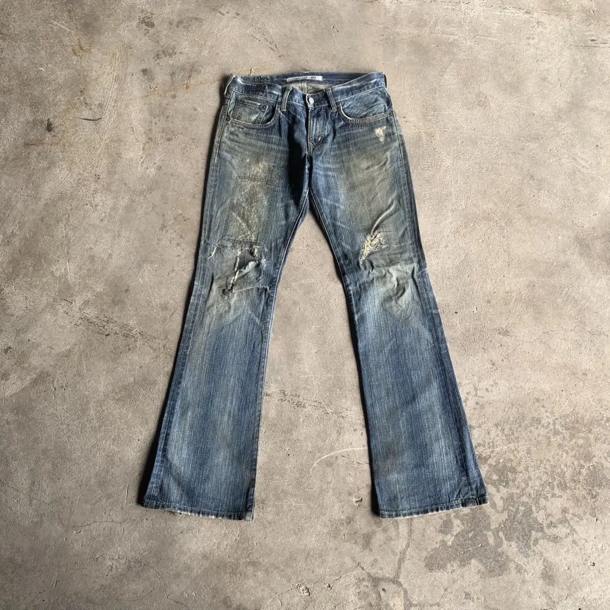Vintage 🔥THRASHED! FLARE/BOOTCUT VTG EDWIN 401XX Jeans Denim Pants Size US 32 / EU 48 - 1 Thumbnail