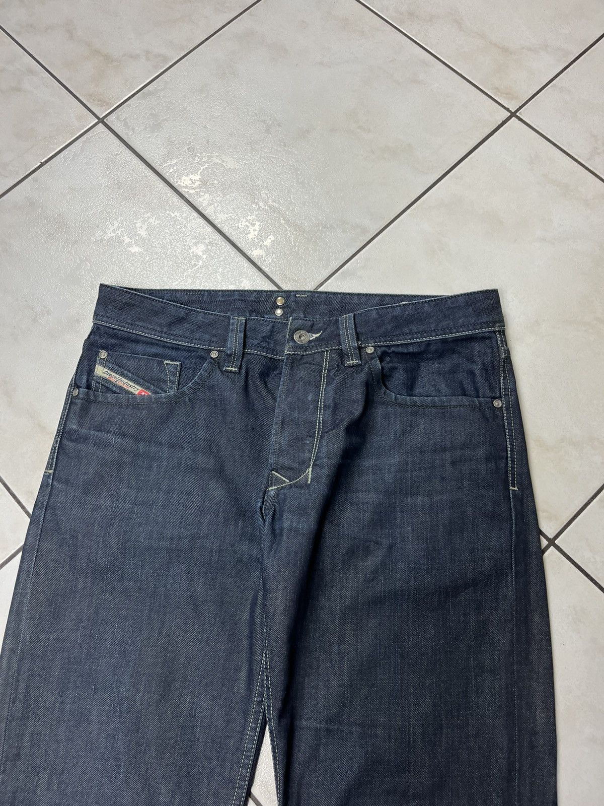 Diesel × Vintage Vintage Diesel larkee y2k waxed denim jeans pants goth navy Size US 32 / EU 48 - 3 Thumbnail