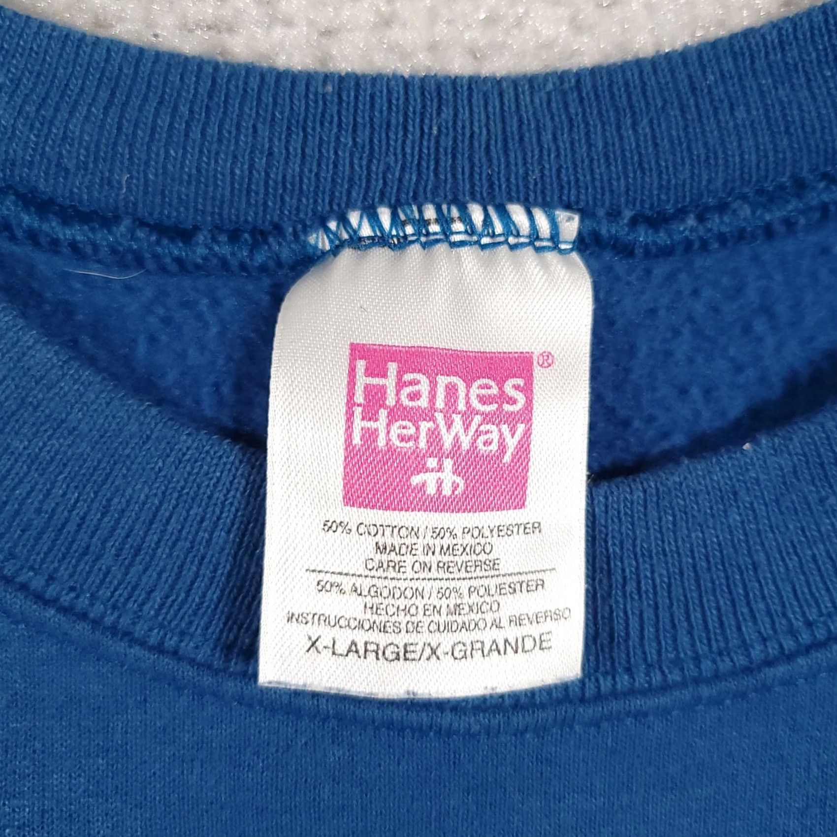 Hanes Hanes Her Way Sweatshirt Womens XL Blue Crewneck Pullover 90s Kang? Size XL / US 12-14 / IT 48-50 - 6 Thumbnail
