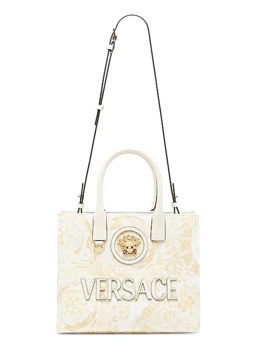 Versace os11x0326 Size: OS / Small Barocco-Print Cotton Tote Bag Size ONE SIZE - 5 Thumbnail