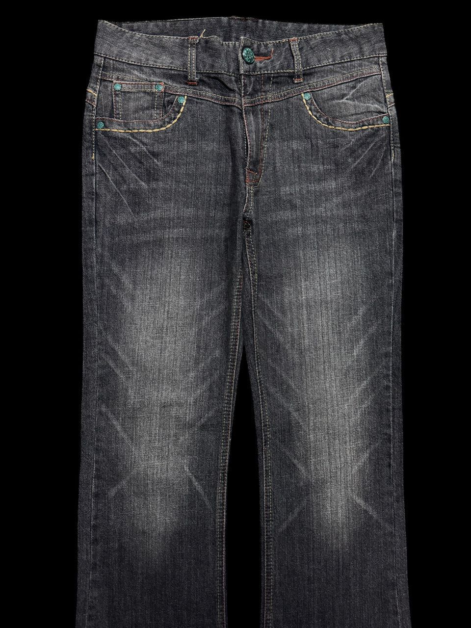 Vintage FLARED Vintage Japanese Mudwash Dark Denim Jeans Size US 28 / EU 44 - 3 Thumbnail