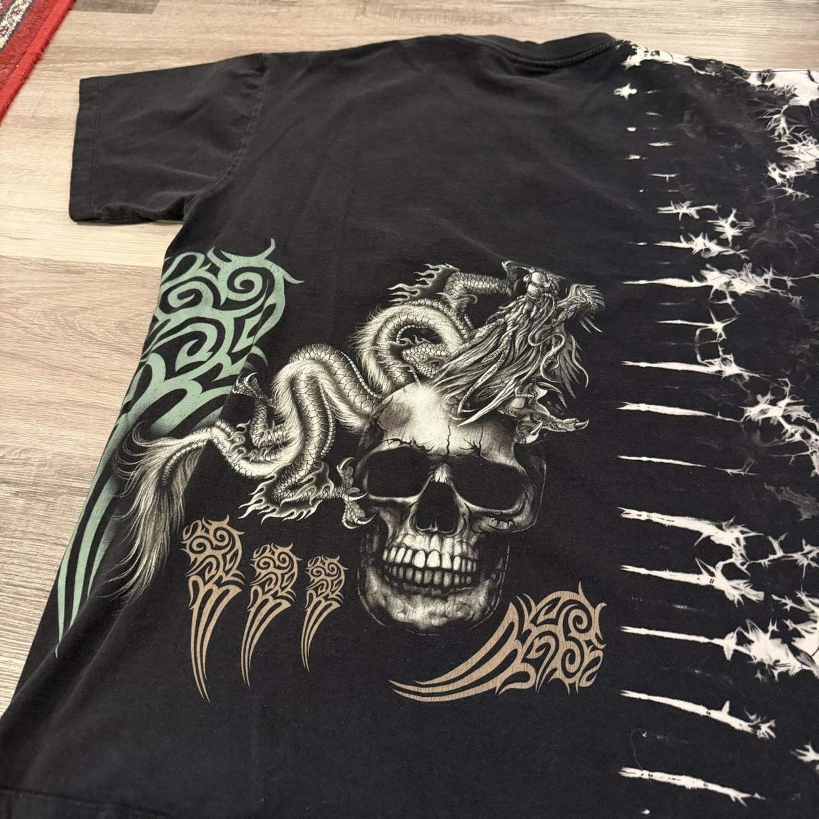 Other tribal skull all over print t shirt XL 00s Y2K Size US XL / EU 56 / 4 - 6 Thumbnail