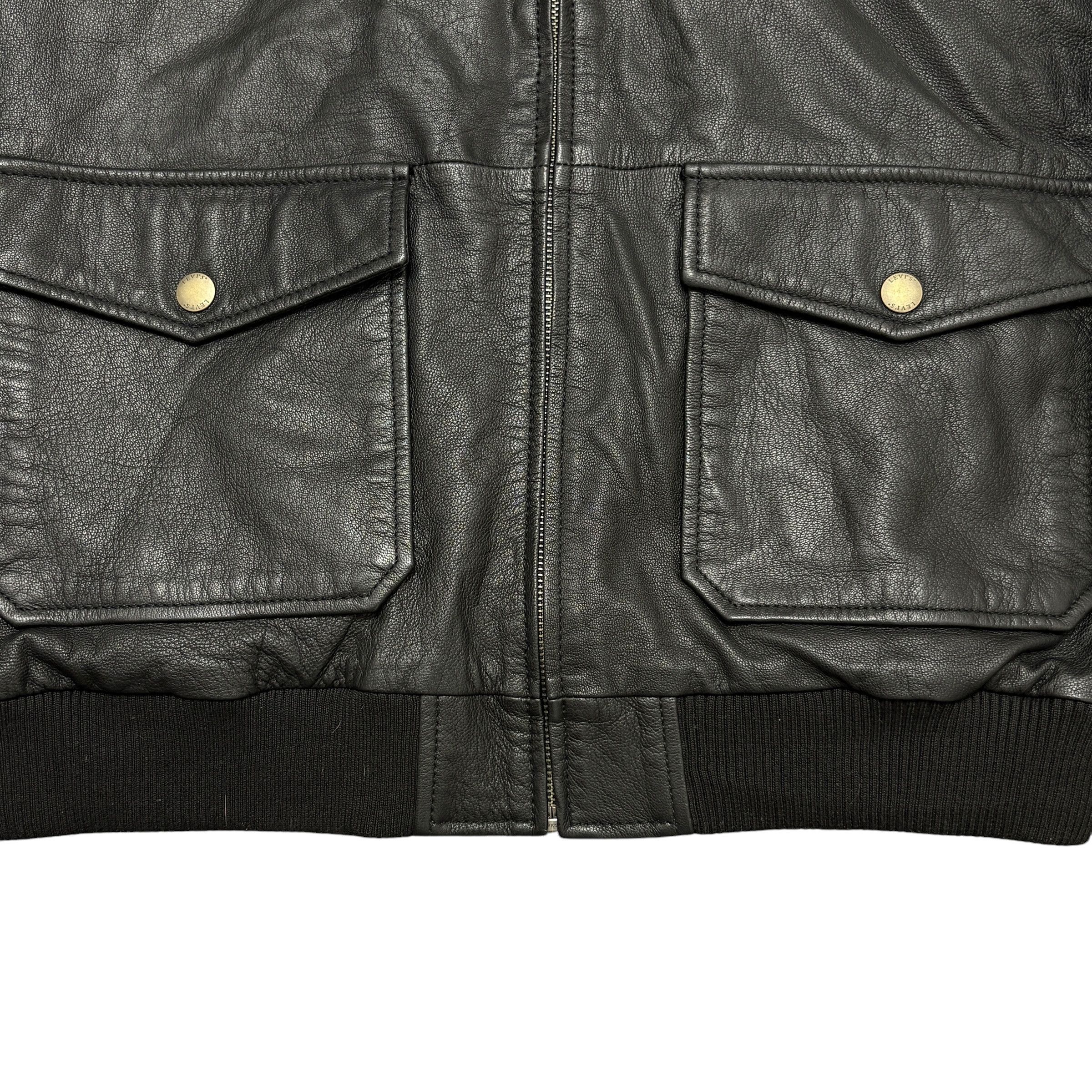 Levi's Levi's Goat Leather Jacket Aviator Bomber Jacket Zip Pockets Size US L / EU 52-54 / 3 - 8 Thumbnail