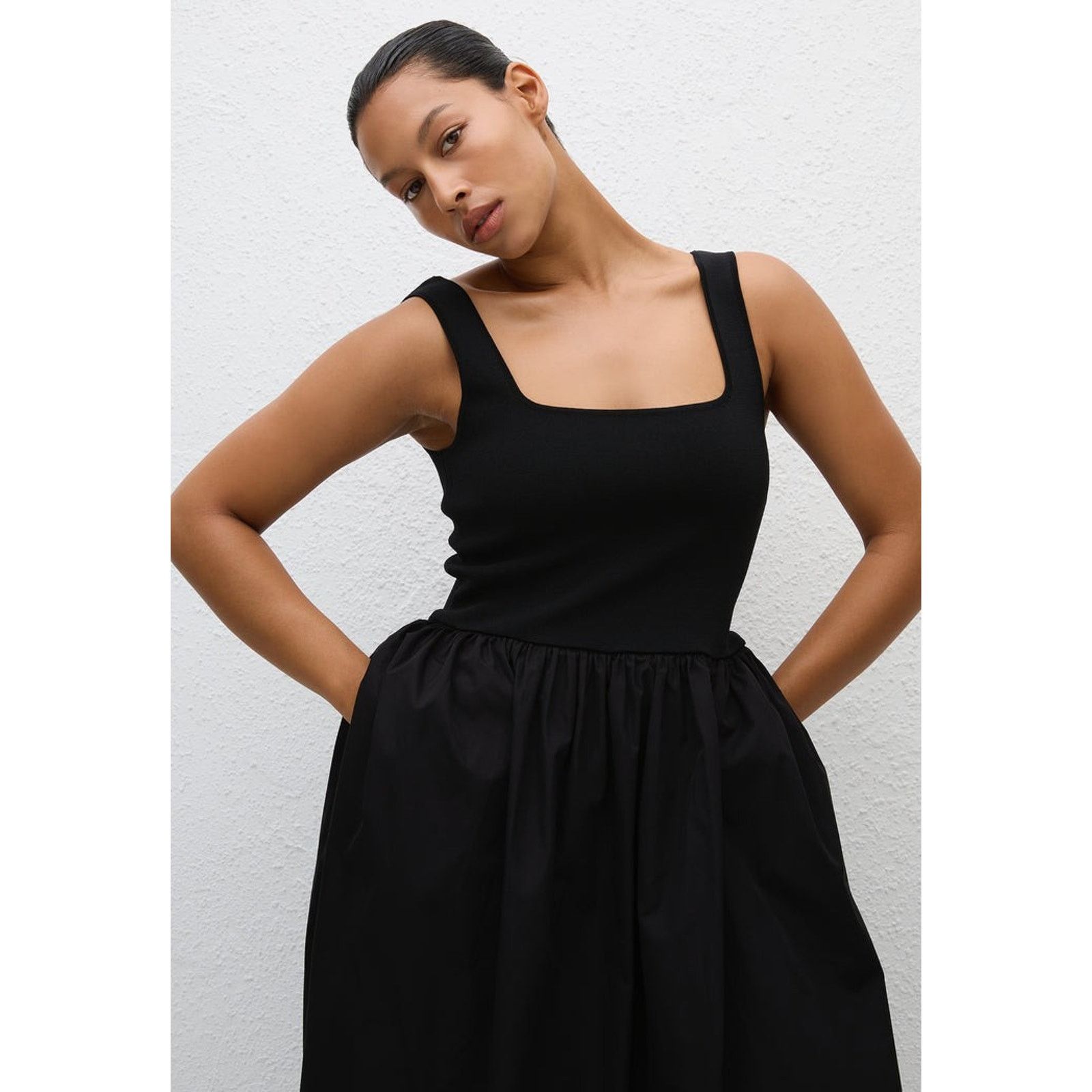 Matteau MATTEAU Knit And Cotton Maxi Black Classic Dress $620 10 Size L / US 10 / IT 46 - 7 Thumbnail