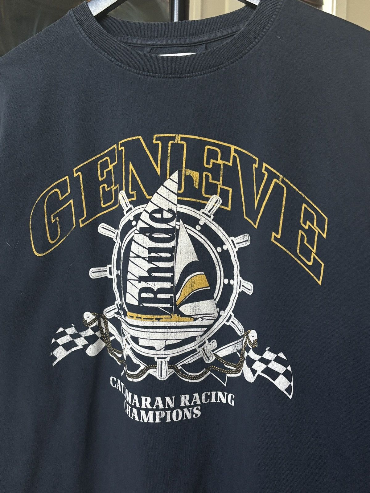 Rhude RHUDE GENEVE VACATION SAILING LOGO TEE Size US S / EU 44-46 / 1 - 2 Thumbnail