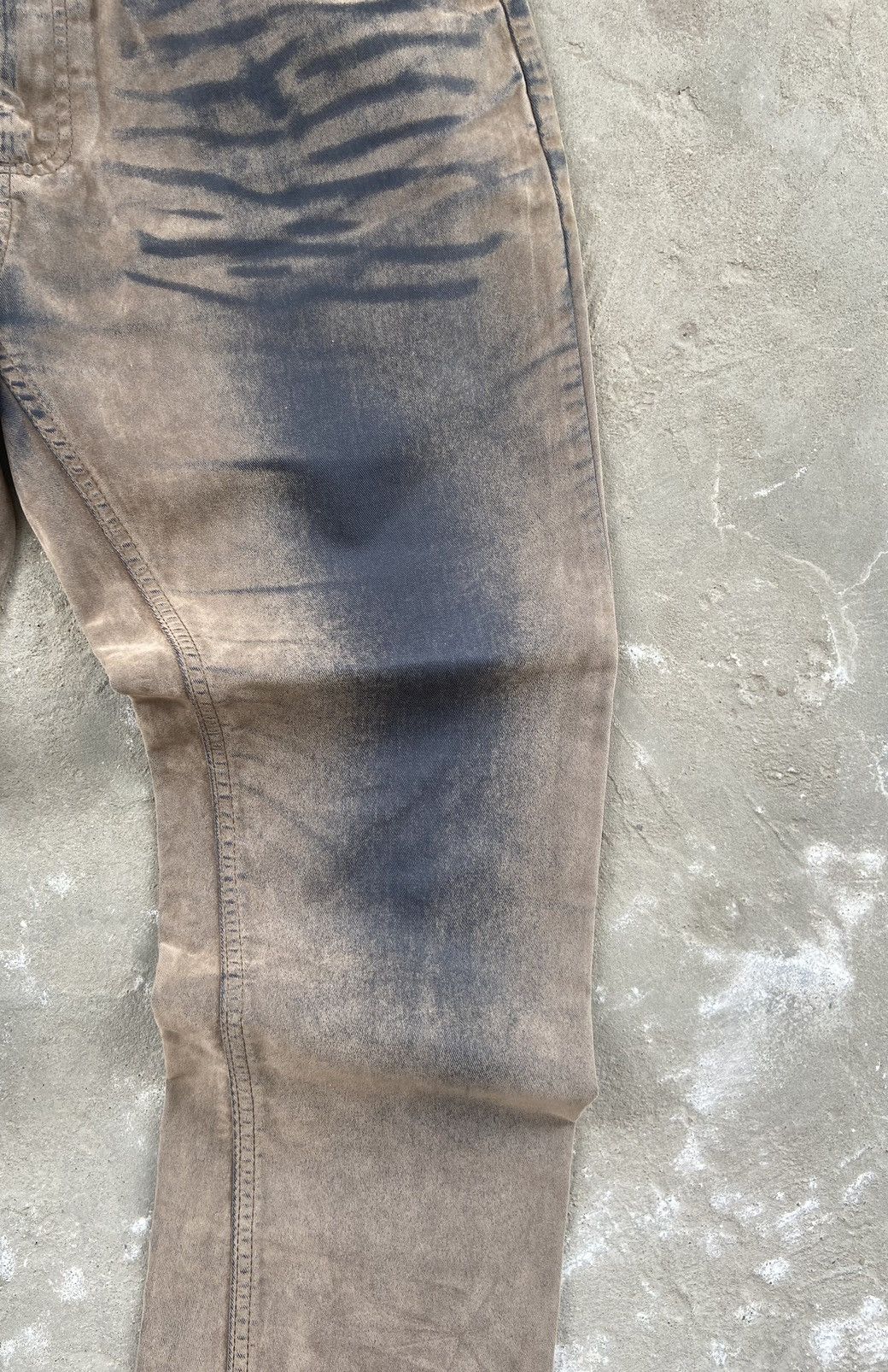 If Six Was Nine × Japanese Brand Vintage Y2K Faded Waxed Jeans Size US 34 / EU 50 - 8 Thumbnail