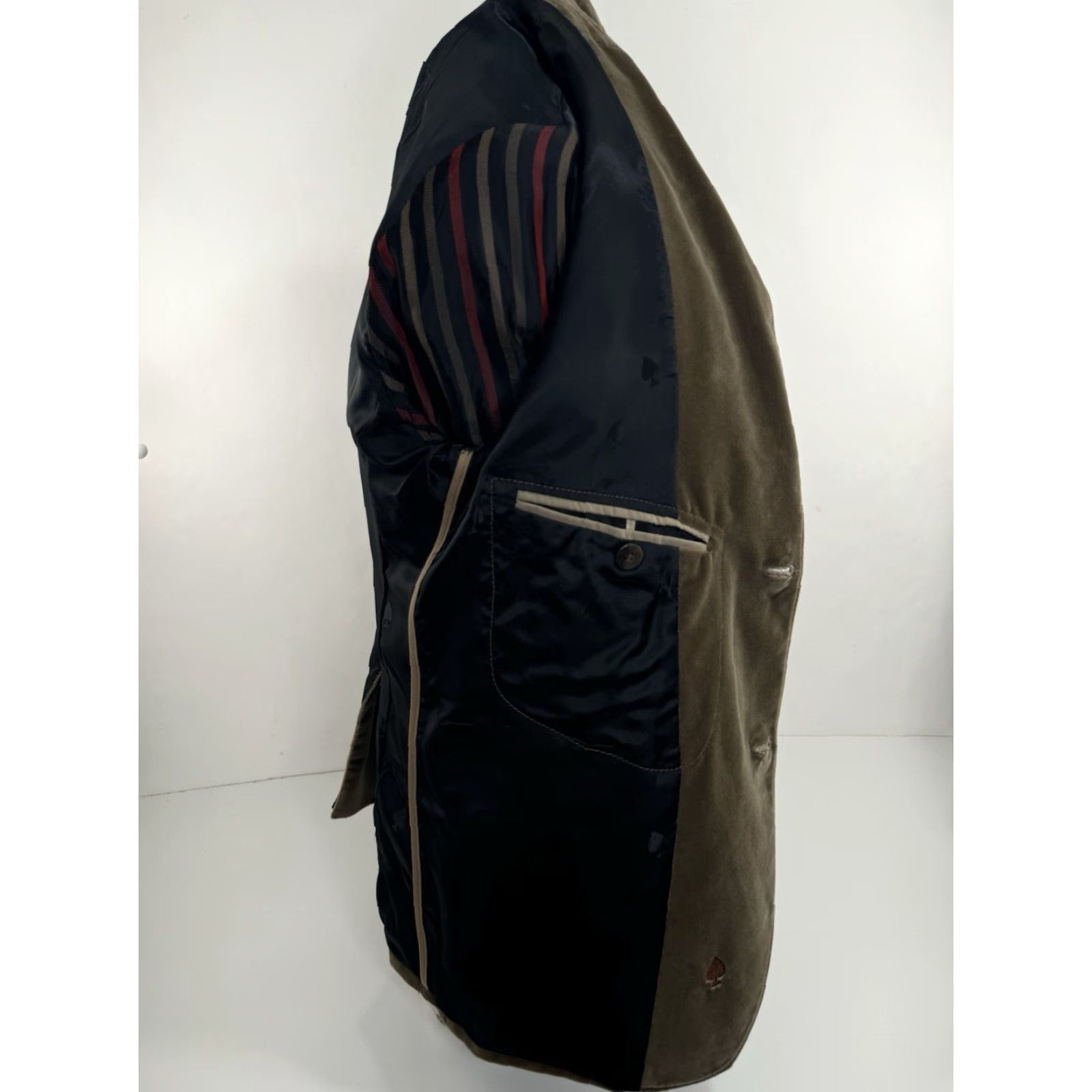 Hugo Boss HUGO BOSS Blazer Mens 44 R Velvet Cotton Brown Jacket Size 44R - 6 Thumbnail