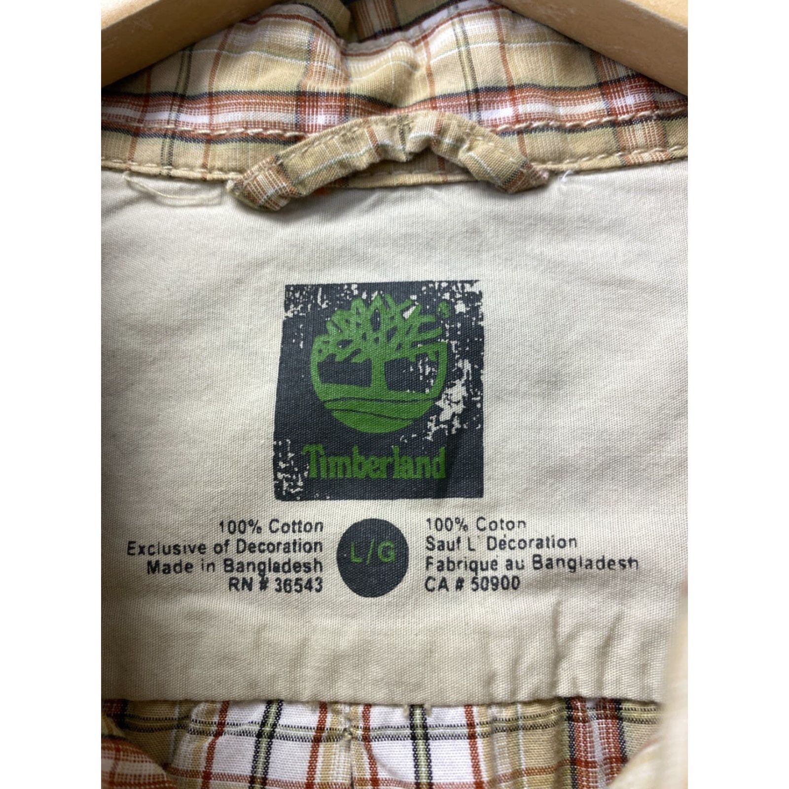 Timberland Timberland Shirt Mens Large Tan Plaid Long Sleeve Button Front Casual Size US L / EU 52-54 / 3 - 4 Thumbnail