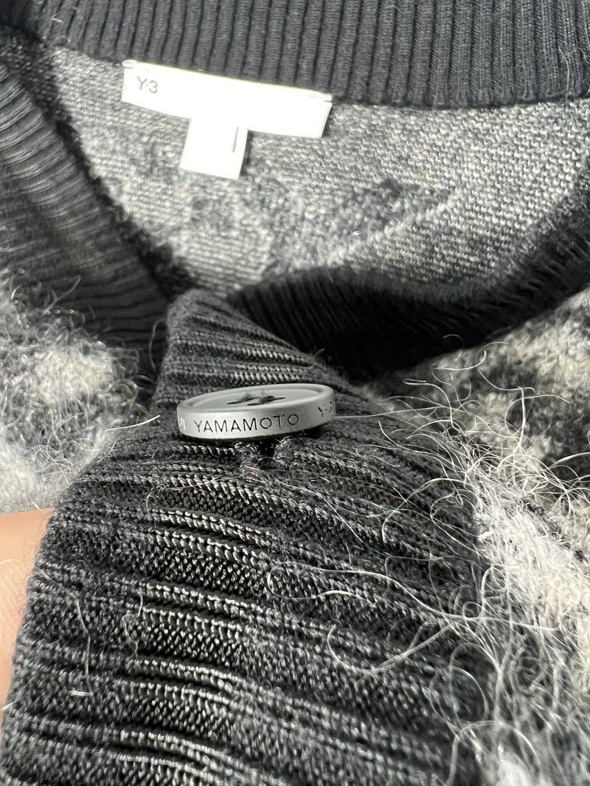 Adidas × Y's Vintage Adidas Yohji Yamamoto Y-3 Mohair Leopard Cardigan Size US L / EU 52-54 / 3 - 5 Thumbnail