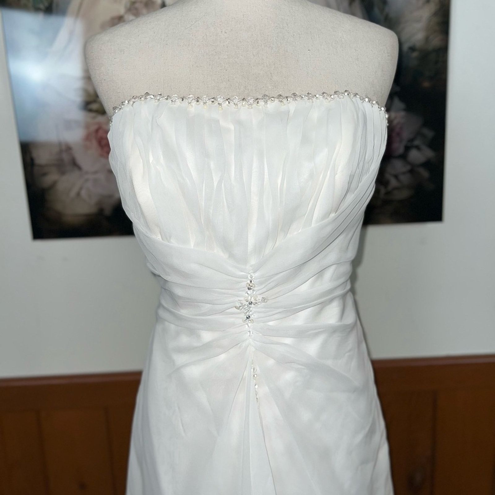 Vintage Beautiful Vintage 90s Destiny Chiffon Wedding Gown! Size XXL / US 16-18 / IT 52-54 - 3 Thumbnail
