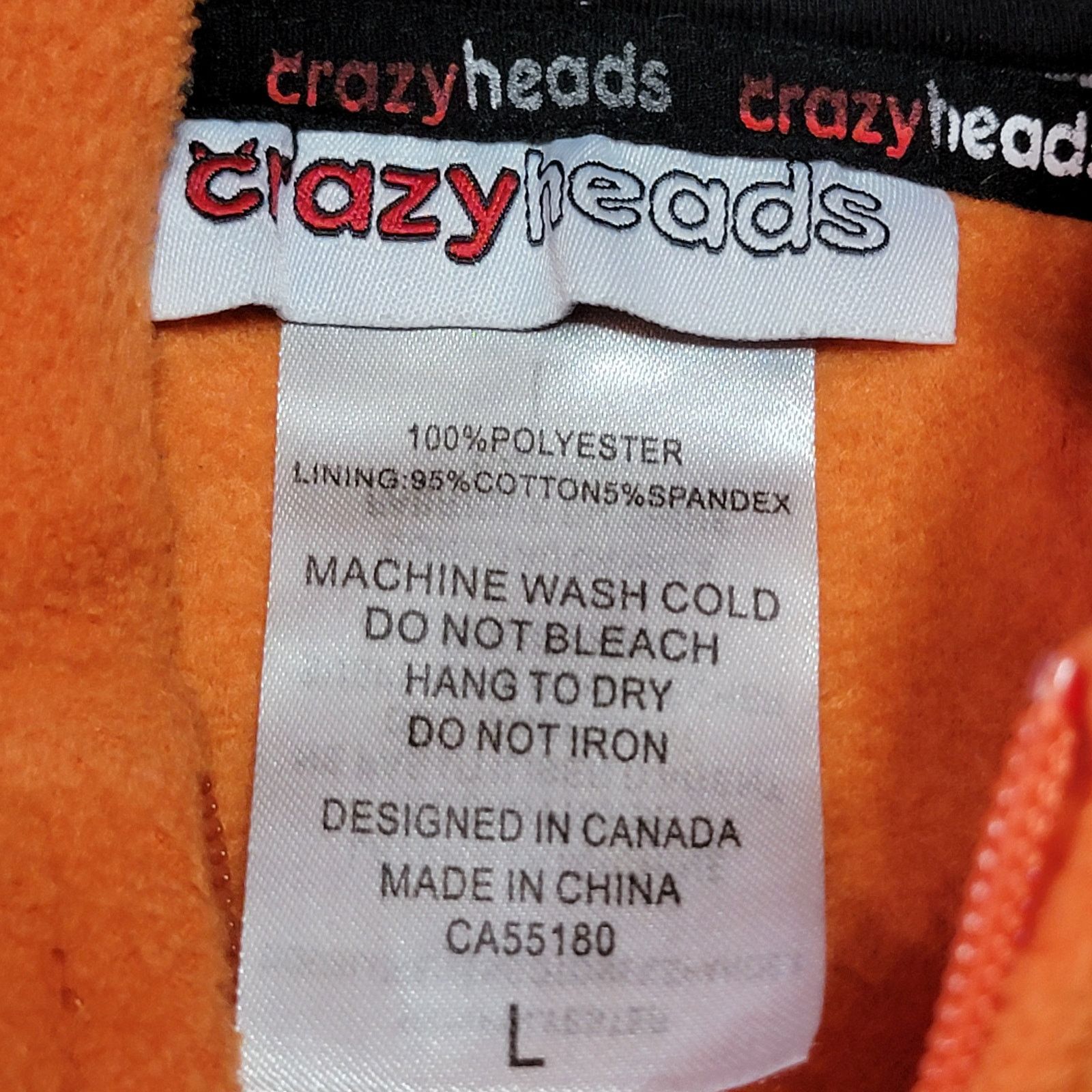 Other Crazy Heads LS Full Zip Hooded Unisex Jacket - Size Large Size US L / EU 52-54 / 3 - 7 Thumbnail