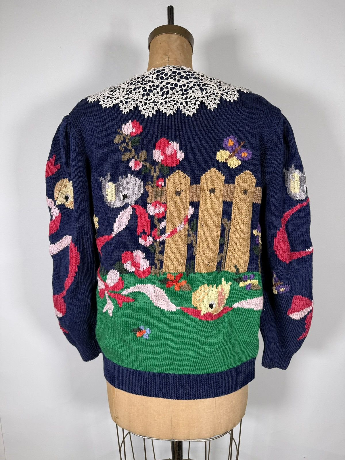 Vintage Vintage 1988 Berek Hand Knitted Pima Cotton Garden Sweater Size L / US 10 / IT 46 - 2 Thumbnail