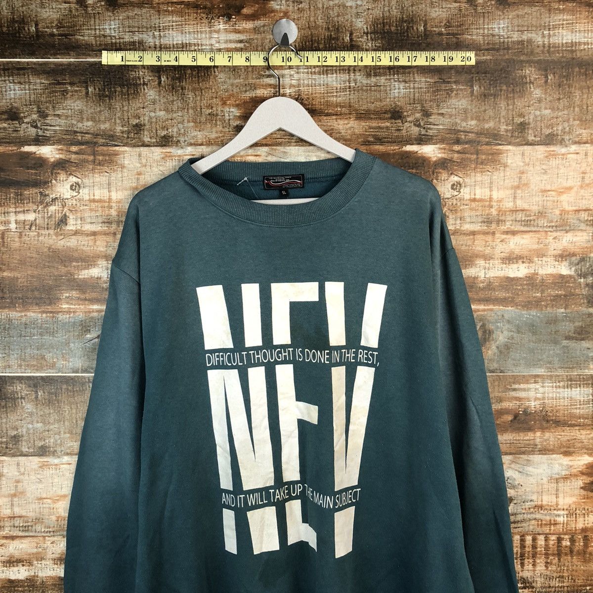Japanese Brand Nev faded Green vintage Sweatshirt #A1507 Size US XXL / EU 58 / 5 - 2 Thumbnail