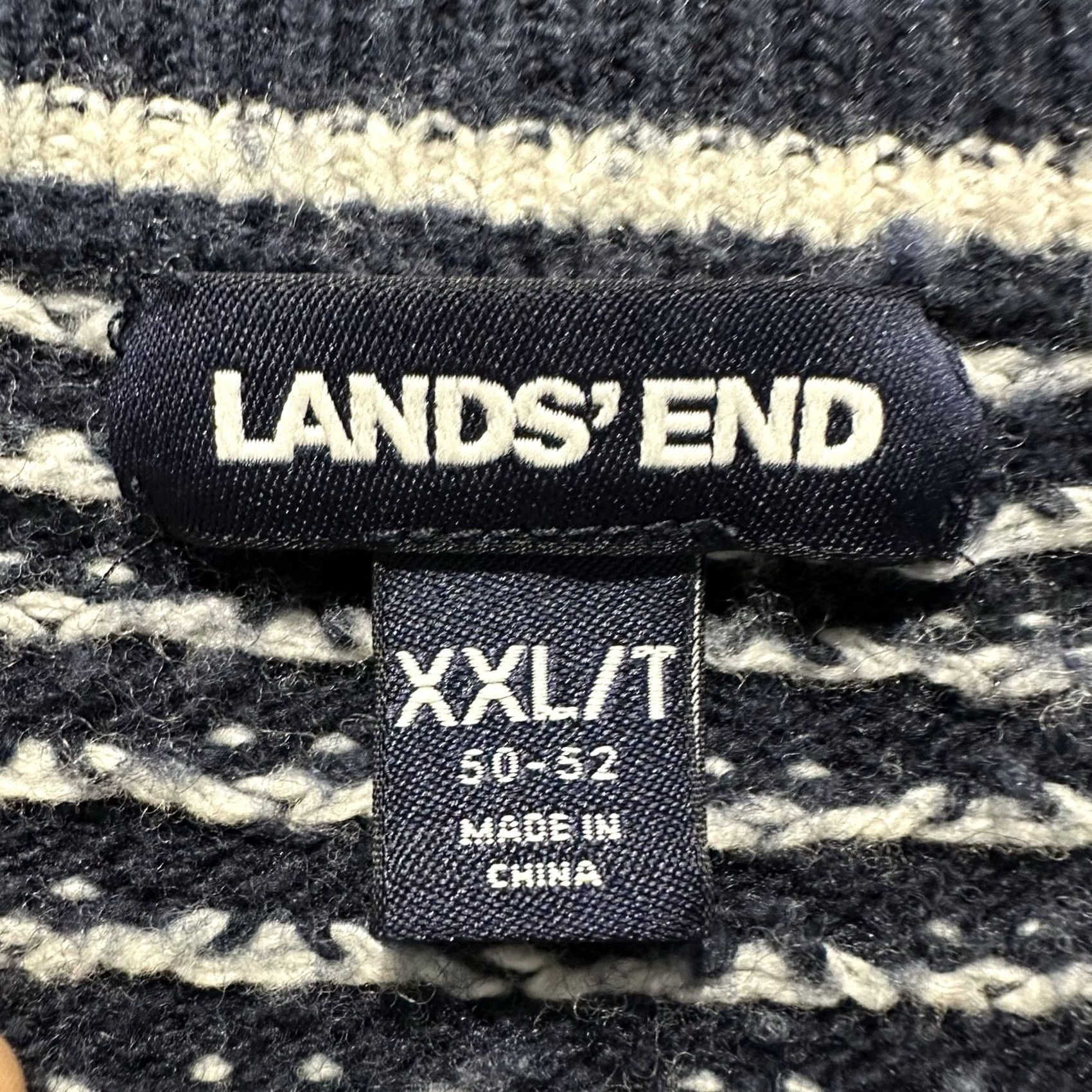Lands' End Lands End Sweater Mens XXL Tall Blue Birds Eye Pullover Crewneck Wool Blend GUC Size US XXL / EU 58 / 5 - 4 Thumbnail