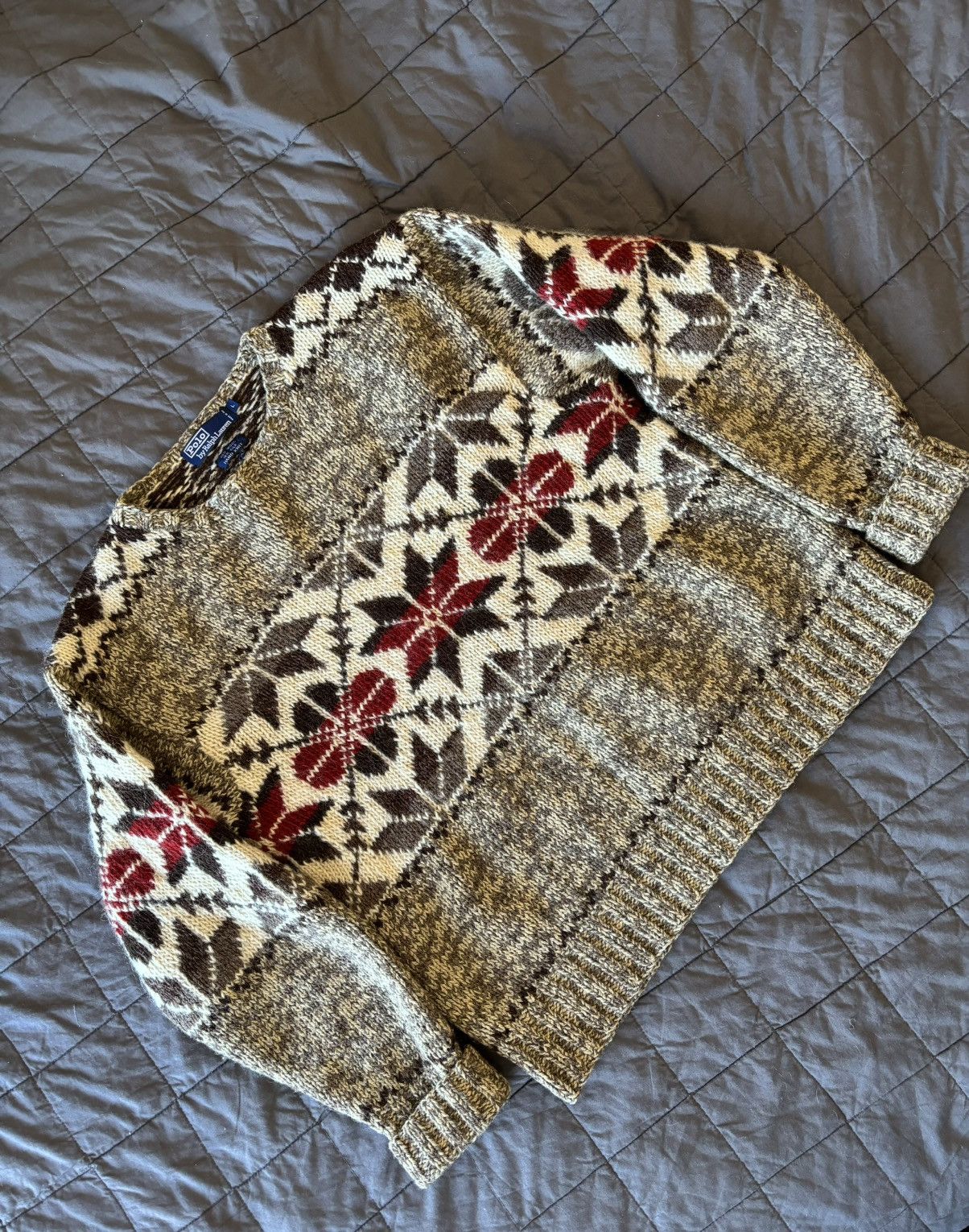 image of Polo Ralph Laurent Hand Knit Wool And Silk Sweater, Men's (Size Large)