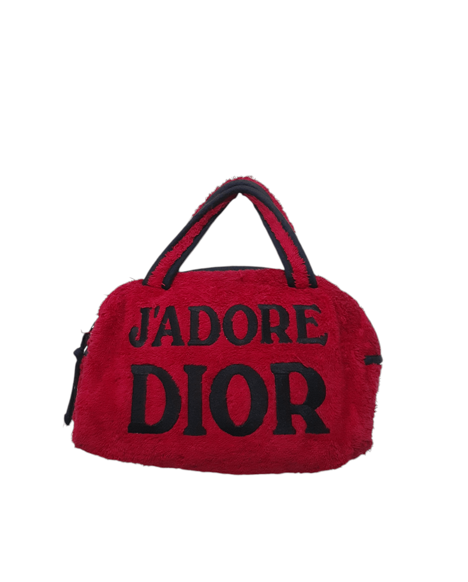 Dior × John Galliano × Vintage Vtg JA'DIOR John Galliano Era Red Terry Cloth Boston Bag Size ONE SIZE - 3 Thumbnail