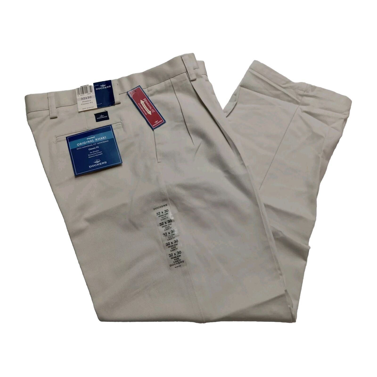 Dockers Dockers Khakis Original Men's 32x30 Beige Pleat Classic Fit Size US 32 / EU 48 - 1 Thumbnail