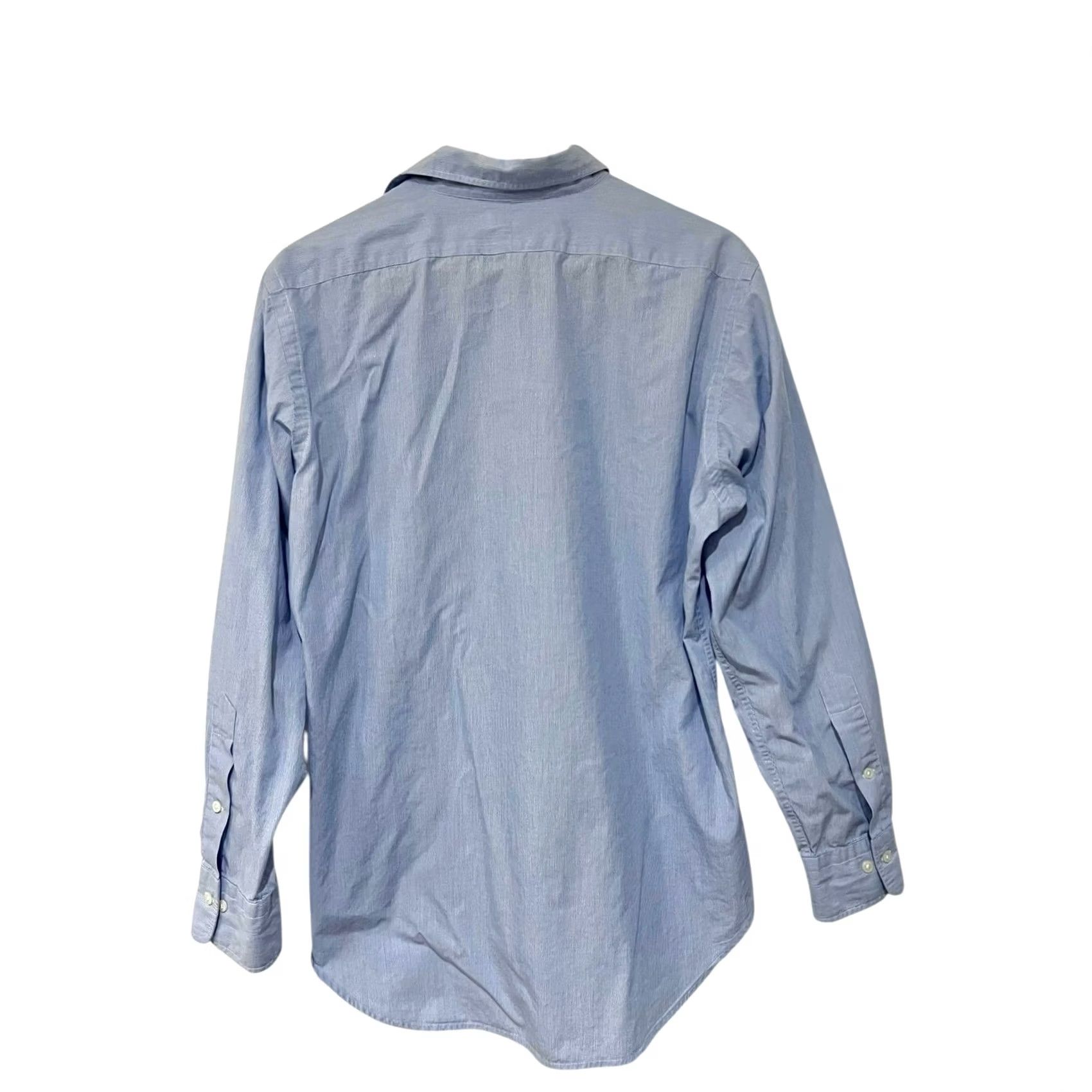 Ralph Lauren Lauren Ralph Lauren Mens Shirt Button Down Blue 100% Cotton Long Sleeve 15 32/33 Dress Shirt Men's Blue Striped Shirt Size US M / EU 48-50 / 2 - 3 Thumbnail