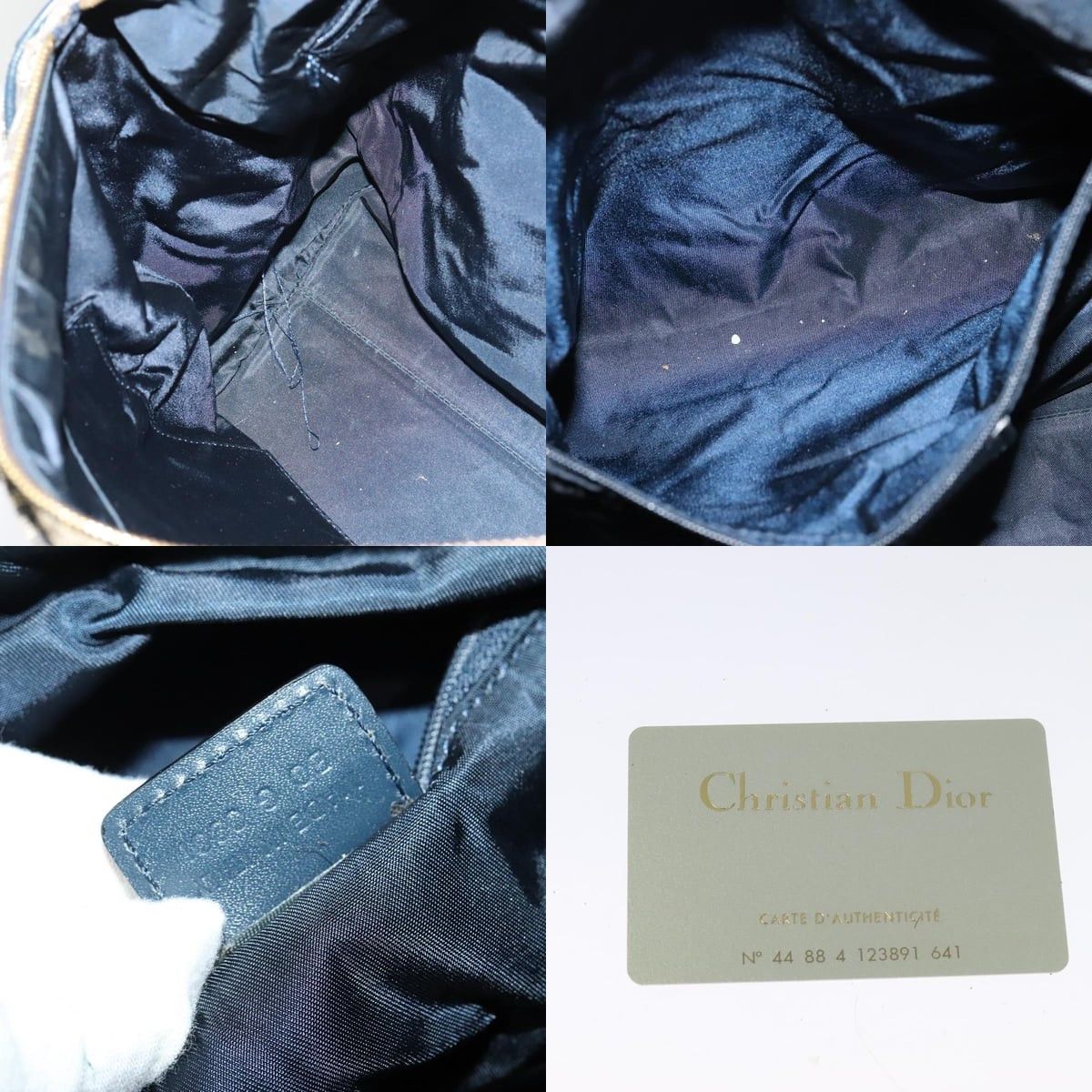Dior DIOR Trotter Canvas Boston Bag Navy Gold Size ONE SIZE - 12 Thumbnail