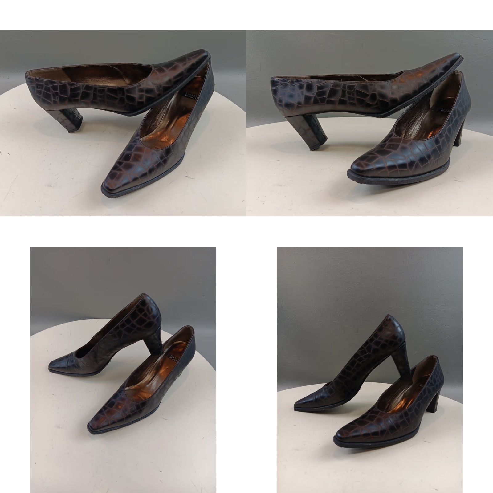 Stuart Weitzman VINTAGE Stuart Weitzman Pumps Shoes Size 8 Brown Croc Print Leather Dress Heels Size M / US 6-8 / IT 42-44 - 9 Thumbnail