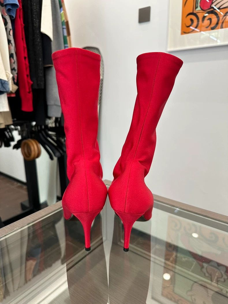 Balenciaga Balenciaga Red Pointed Ankle Boots for Women-2505 Size US 7.5 / EU 40-41 - 5 Thumbnail
