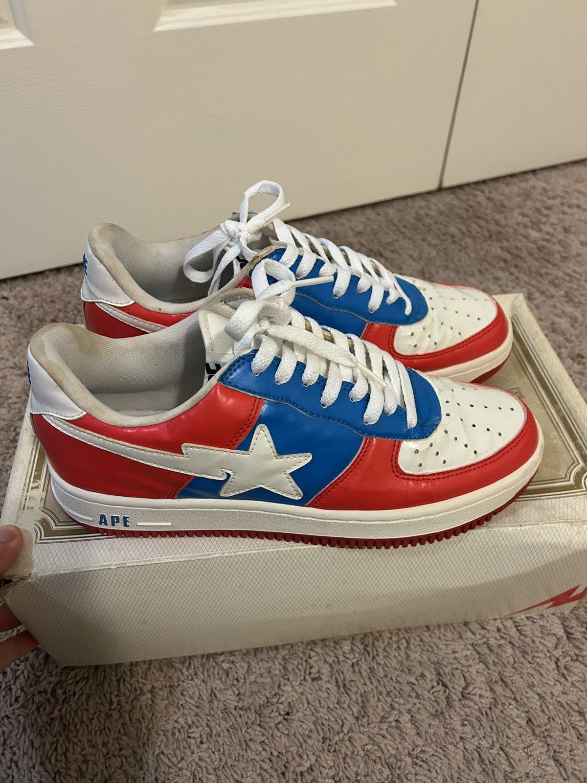 Bape Bapesta FS-001 Red/Blue/White - Size 9.5 Size US 9.5 / EU 42-43 - 3 Thumbnail
