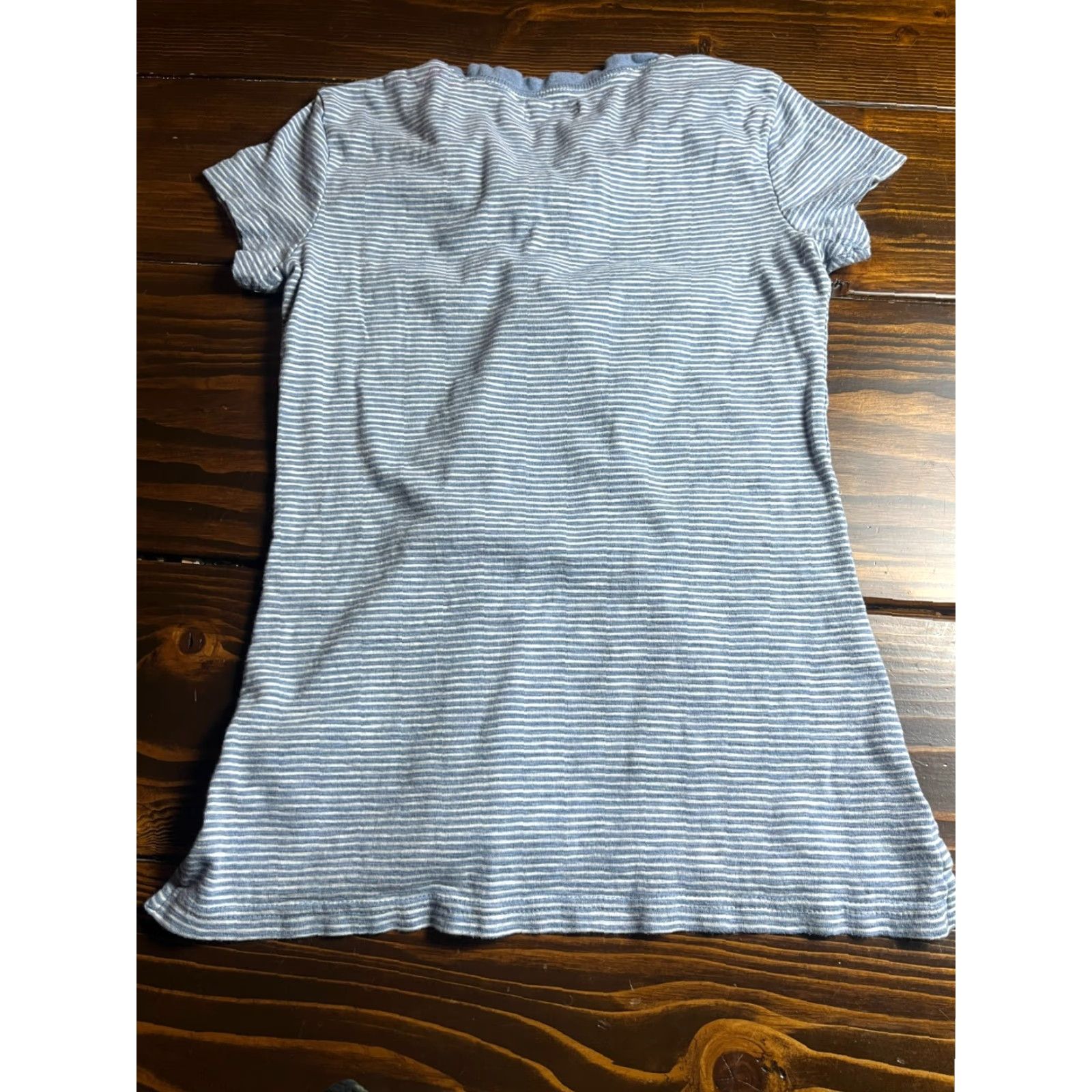 Chaps Chaps Shirt Women's Size Small Striped Lace Up Blue White Multicolor Casual Short Sleeve T-Shirt Regular Womens - Chaps Size S / US 4 / IT 40 - 2 Thumbnail