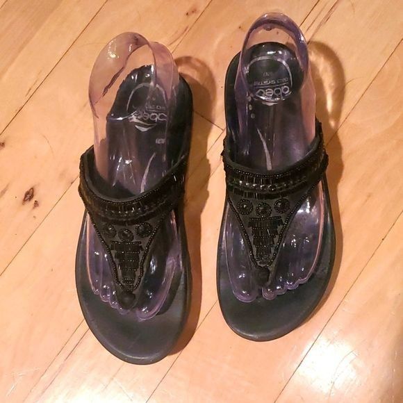 Designer Abeo Bio System Brisa Black Embellished Sz. 7 2" Platform Sa Size US 7 / IT 37 - 1 Thumbnail