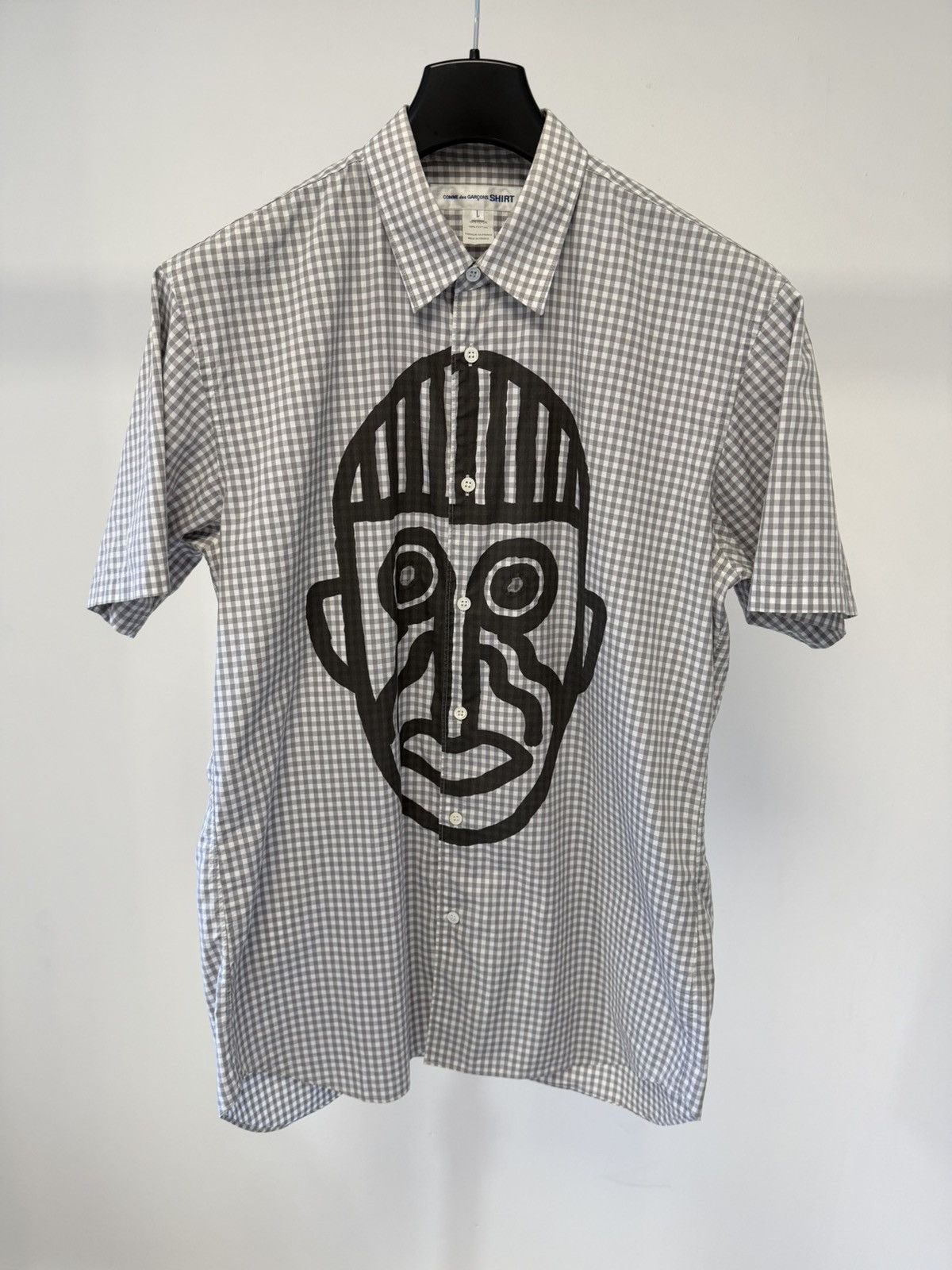 Comme des Garcons ‘Face Print’ Check Short Sleeve Shirt Size US L / EU 52-54 / 3 - 14 Thumbnail