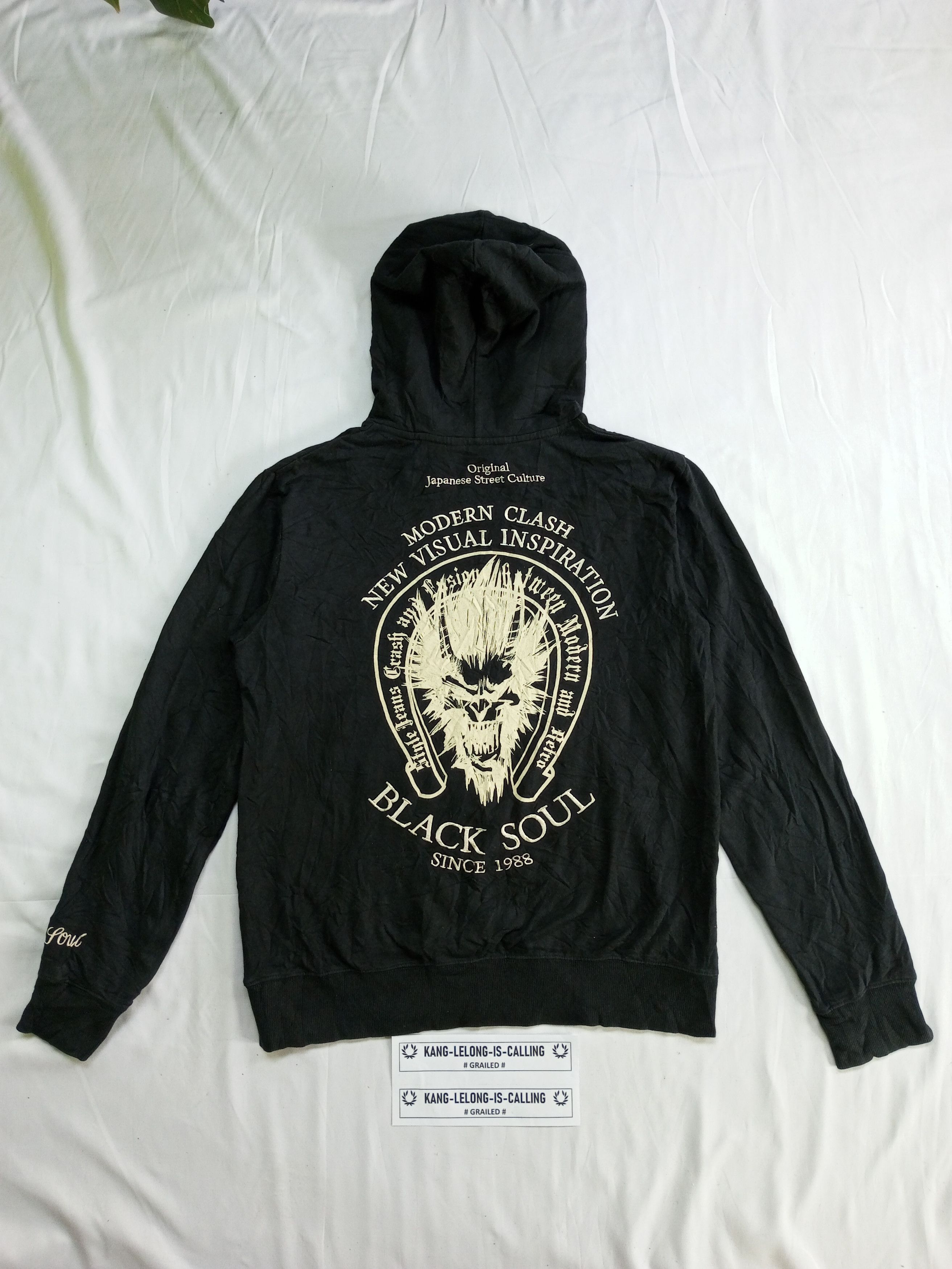 Japanese Brand Oniarai BLACK SOUL Embroidery Poem Japanesebrand Hoodie Size US M / EU 48-50 / 2 - 1 Thumbnail