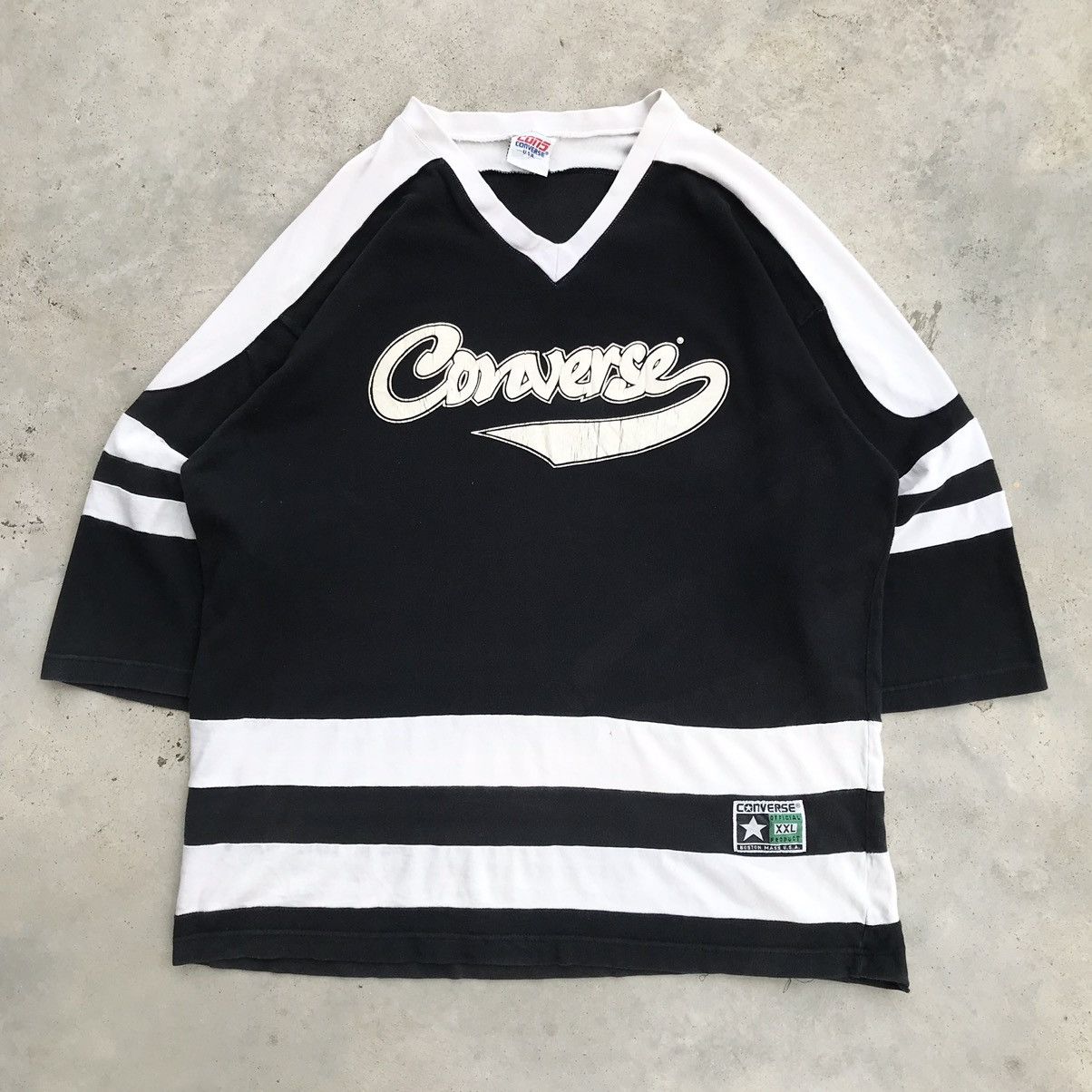 image of Vintage 90's Converse Usa Venom White/black Hockey in Black/White, Men's (Size 2XL)