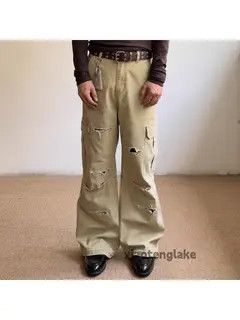 VIBE Khaki High Street Vintage Loose Casual Pants Size US 32 / EU 48 - 5 Thumbnail