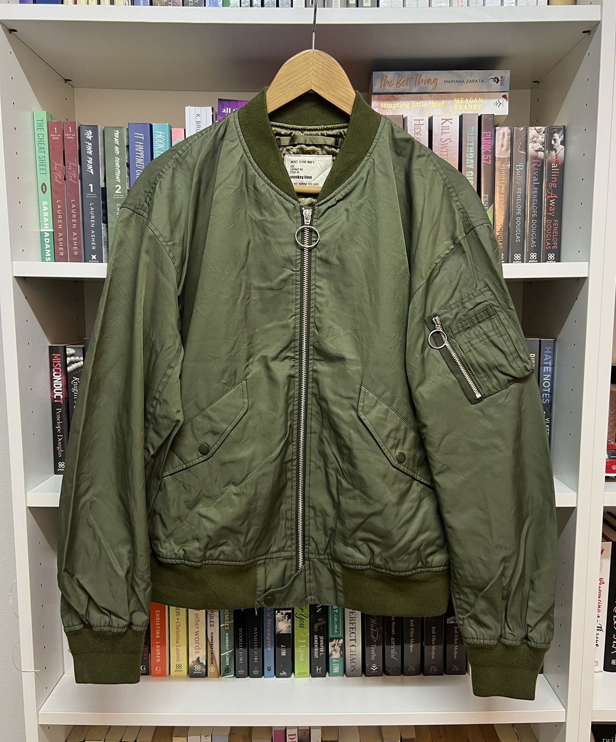 image of Ma 1 x Monkey Time Ma1 Flight Jacket in Olive, Men's (Size Small)