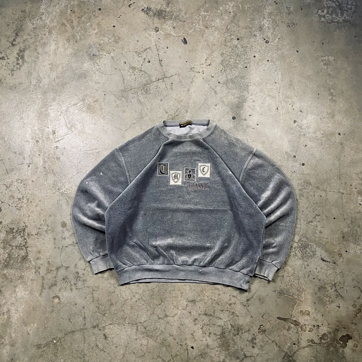 Grand Slam × Vintage 90s Munsingwear Classic Japan Velvet Boxy Crewneck Size US L / EU 52-54 / 3 - 1 Thumbnail