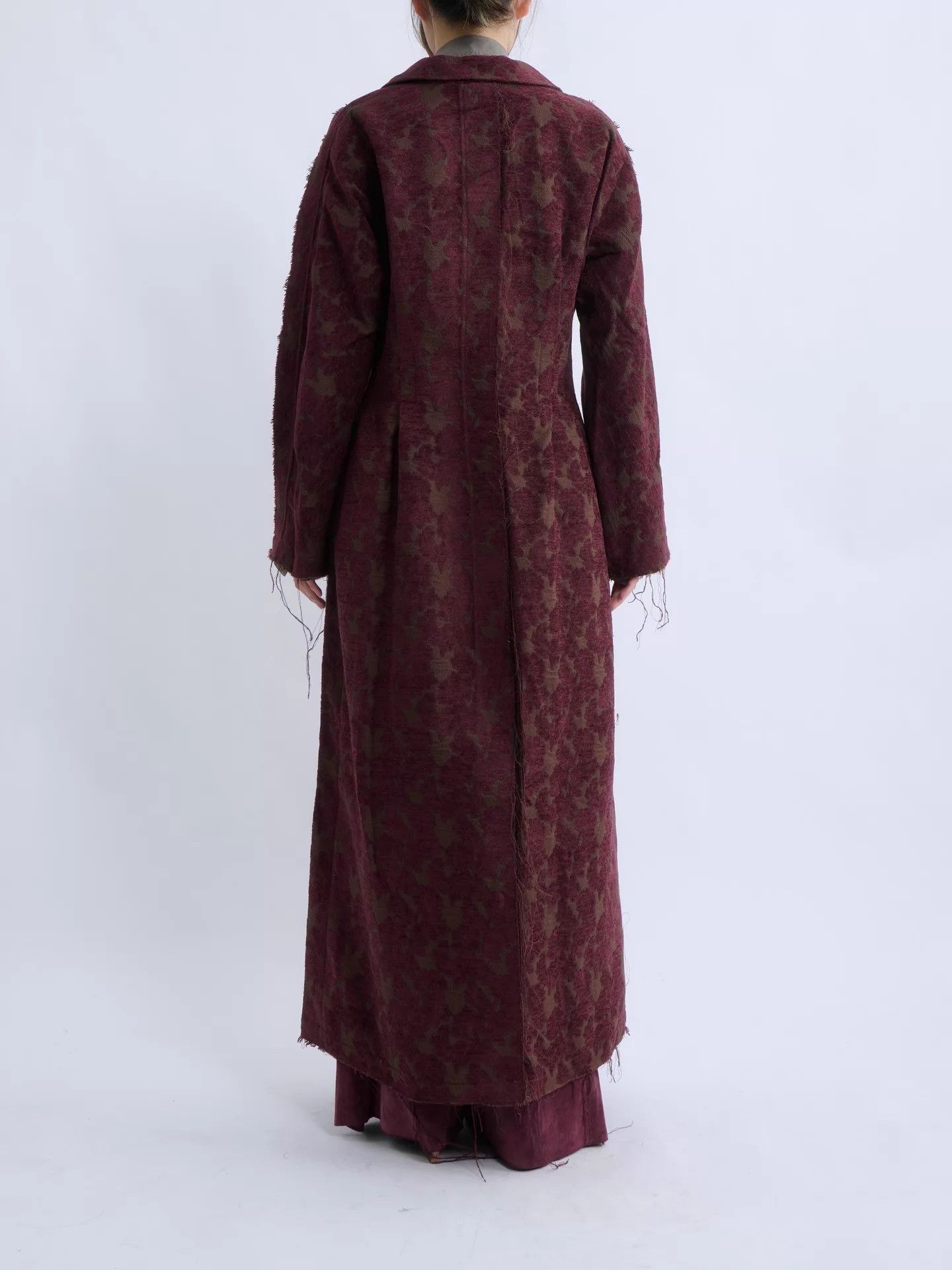 Other OUDE WAAG 21AW Deep Wine Dropped Shoulder Jacquard Coat L Size L / US 10 / IT 46 - 4 Thumbnail