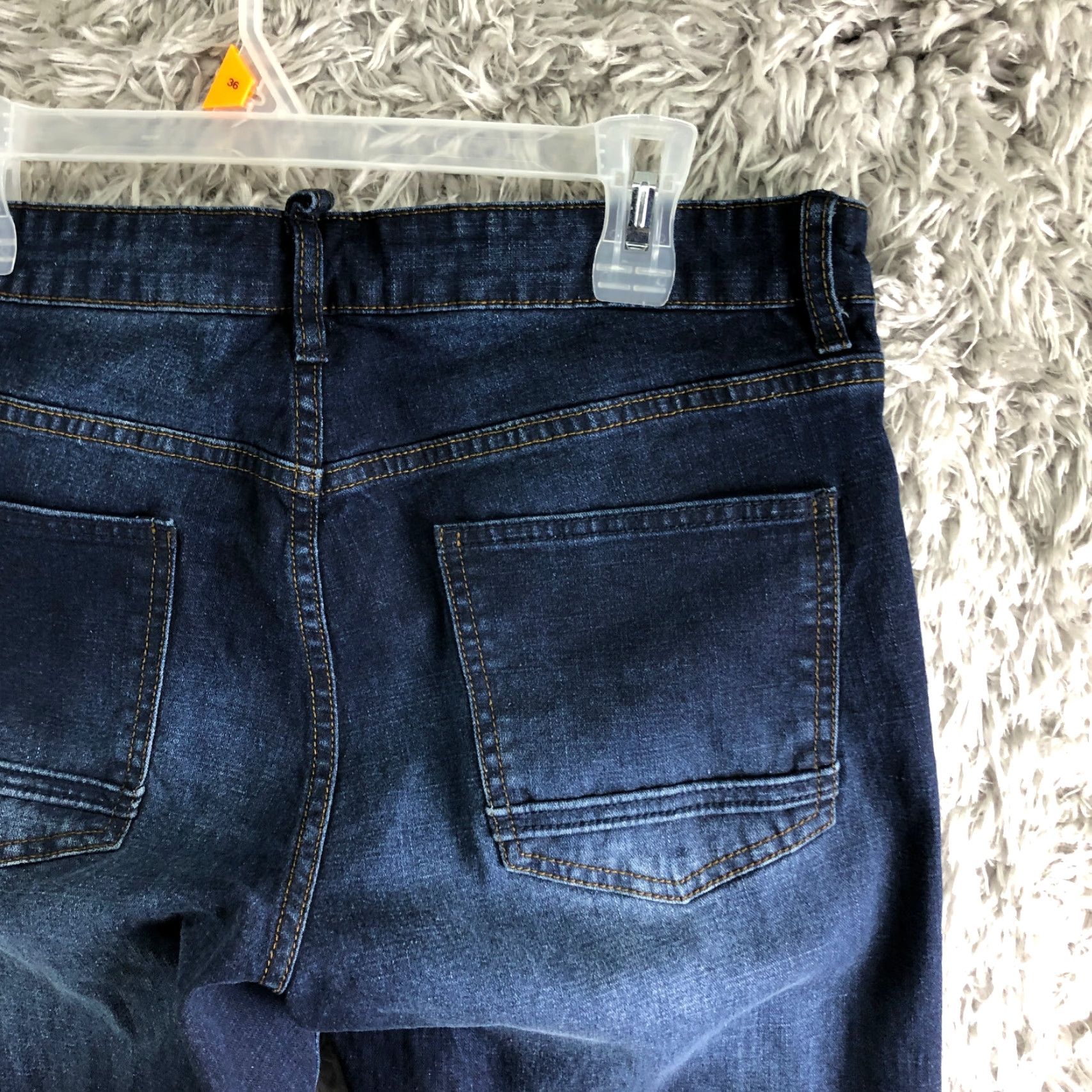 Denime T&C Denim Jeans Mens 34x32 Dark Wash Mid Rise Slim Straight Leg Blue Denim Size US 34 / EU 50 - 6 Thumbnail