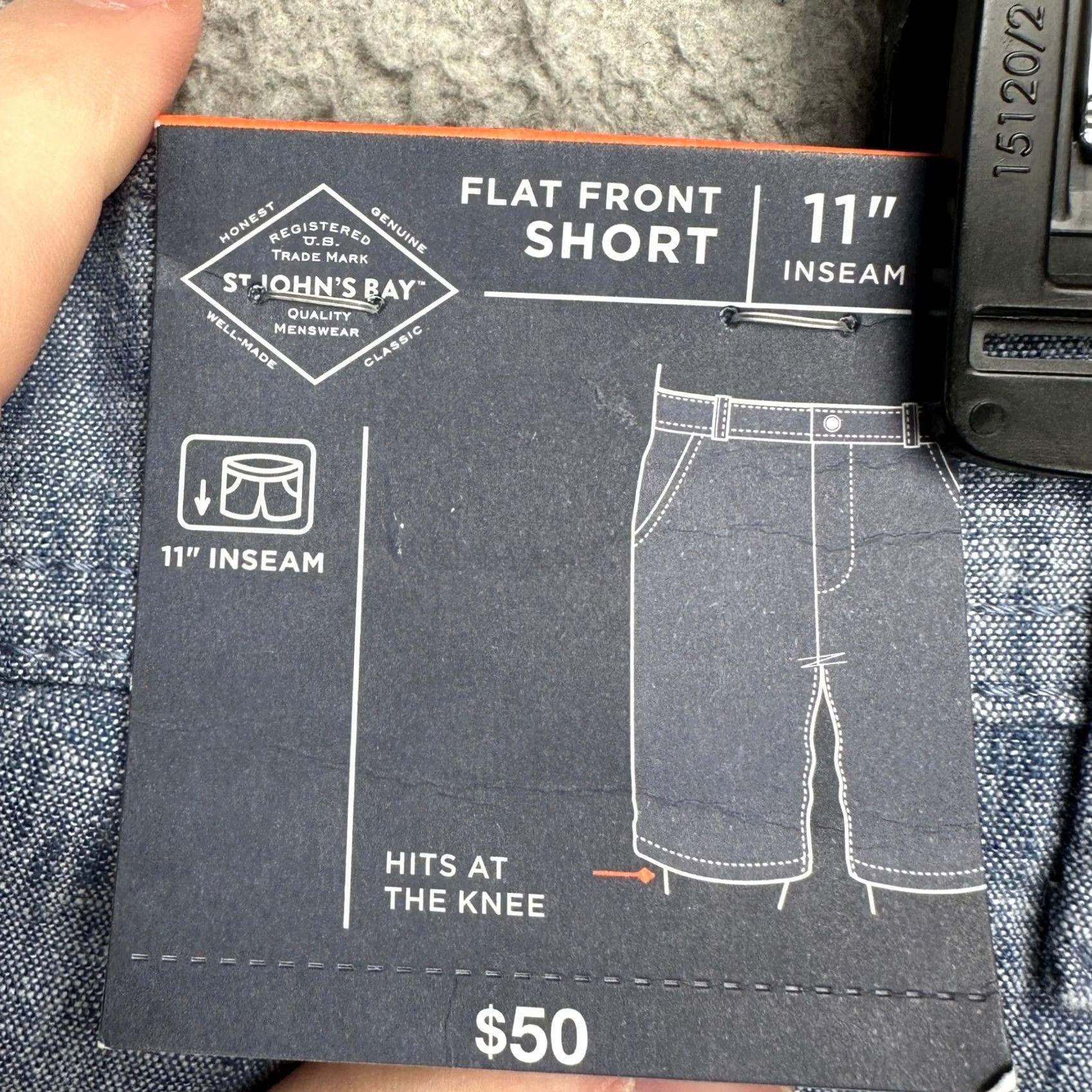 Vintage St. John's Bay Men Linen Blend Shorts 46X11 Tall Blue Khaki Flat Front Casual NEW Size US 30 / EU 46 - 2 Thumbnail
