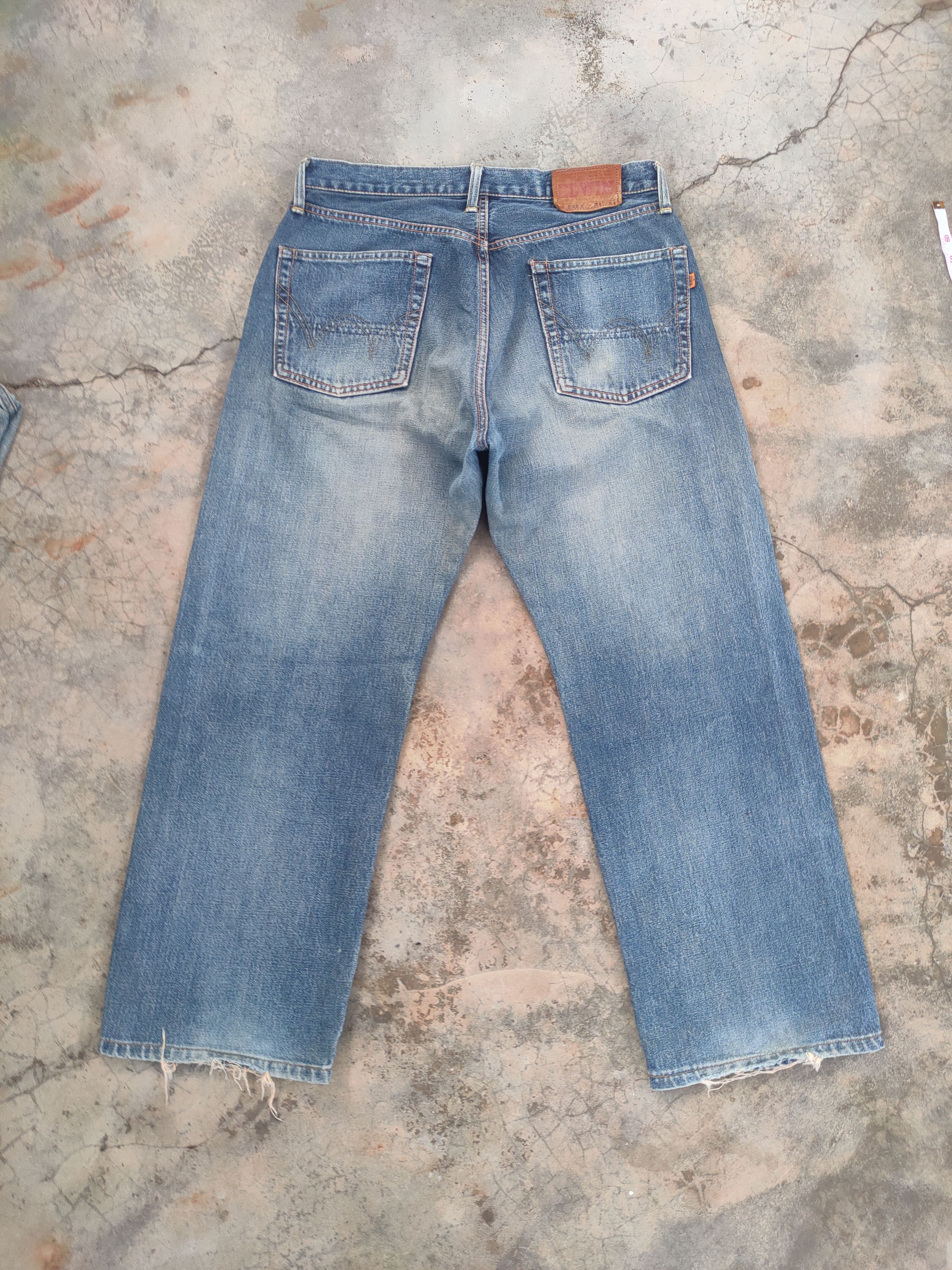 Edwin VINTAGE EDWIN 505X ORANGE TAG FADED RIPPED JEAN DENIM PANTS Size US 32 / EU 48 - 2 Thumbnail