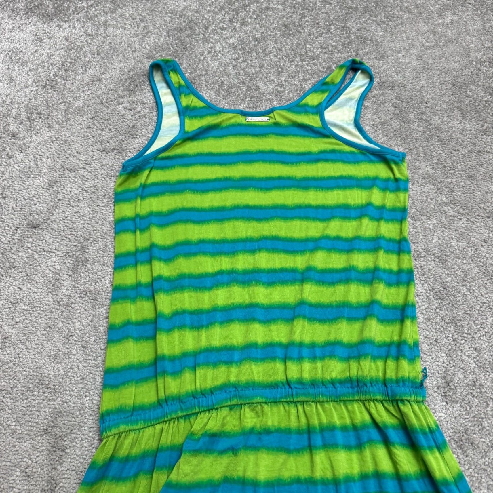 Michael Kors Michael Kors Sleeveless Maxi Dress Women S Blue Green Striped Casual Stretch Size S / US 4 / IT 40 - 3 Thumbnail