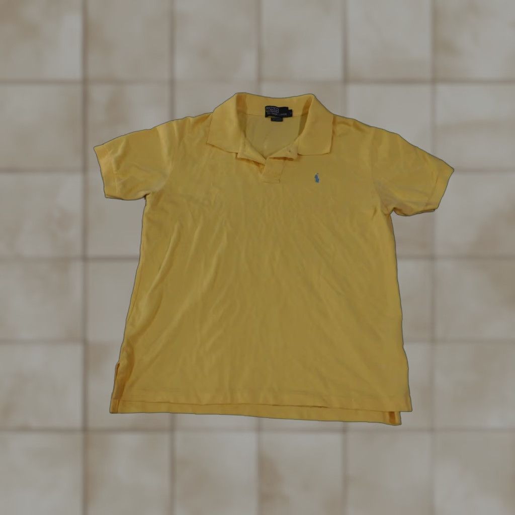 Polo Ralph Lauren VINTAGE Polo Ralph Lauren Polo Shirt Mens XL Yellow Cotton Short Sleeve Classic Fit Size US XL / EU 56 / 4 - 1 Thumbnail