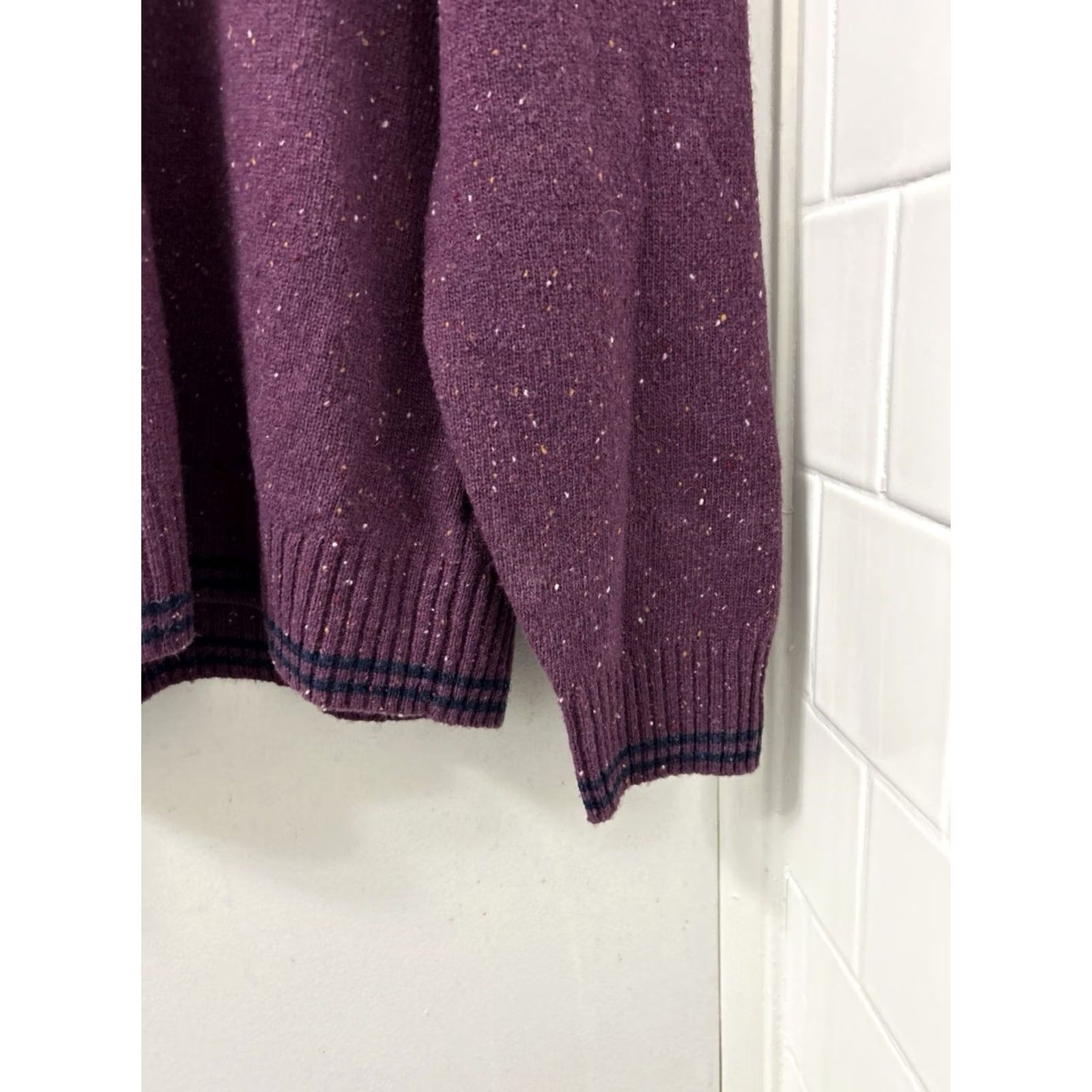 Brooks Brothers Brooks Brothers Sweater Crew Neck Pullover XL Mens Purple Lambswool Tweed Knit Long Sleeve Regular Fit L/S Knit Pullover Casual Business Vintage No Size US XL / EU 56 / 4 - 5 Thumbnail